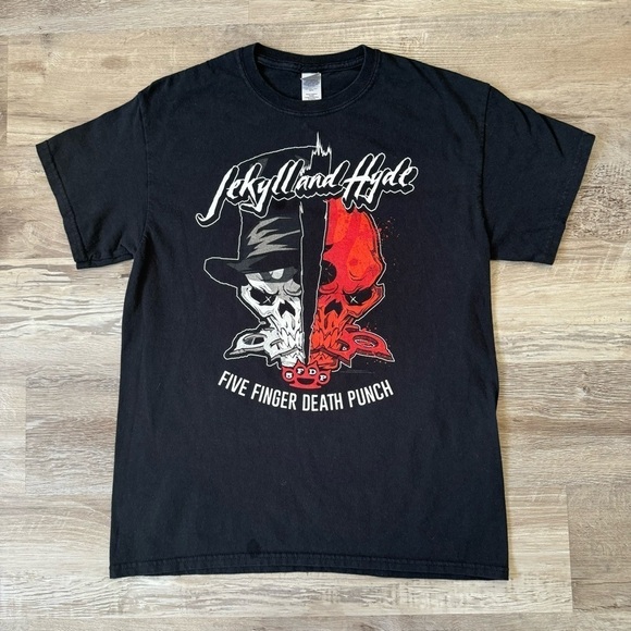 Jekyll and Hyde Five Finger Death Punch black t-shirt #rock men’s M - Picture 1 of 5